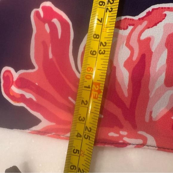 Lilly Pulitzer Elsie Silk Floral Blouse Size XXS Pink, Navy & White NWOT - Picture 6 of 10